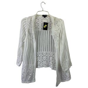 Investments II Women's White Knitted Cardigan